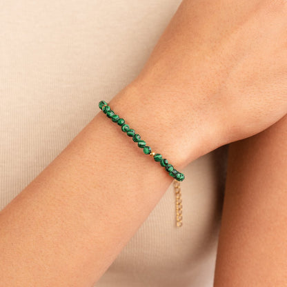 Smaragd Green Perlenarmband Alma