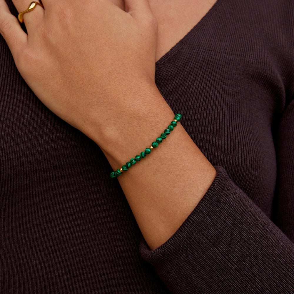 Smaragd Green Perlenarmband Alma