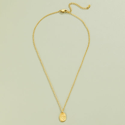 Engraved Wildflower Goldhalskette Alma
