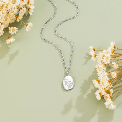 Engraved Wildflower Silber Halskette Alma