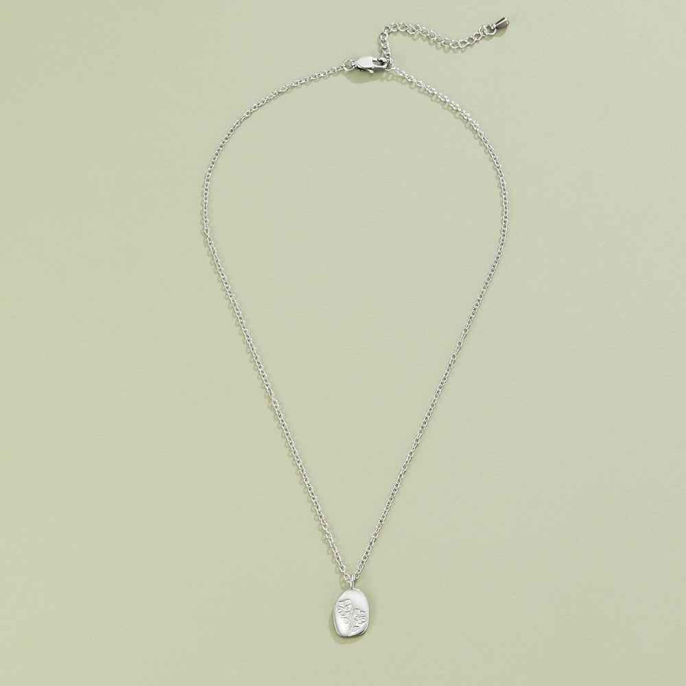 Engraved Wildflower Silber Halskette Alma