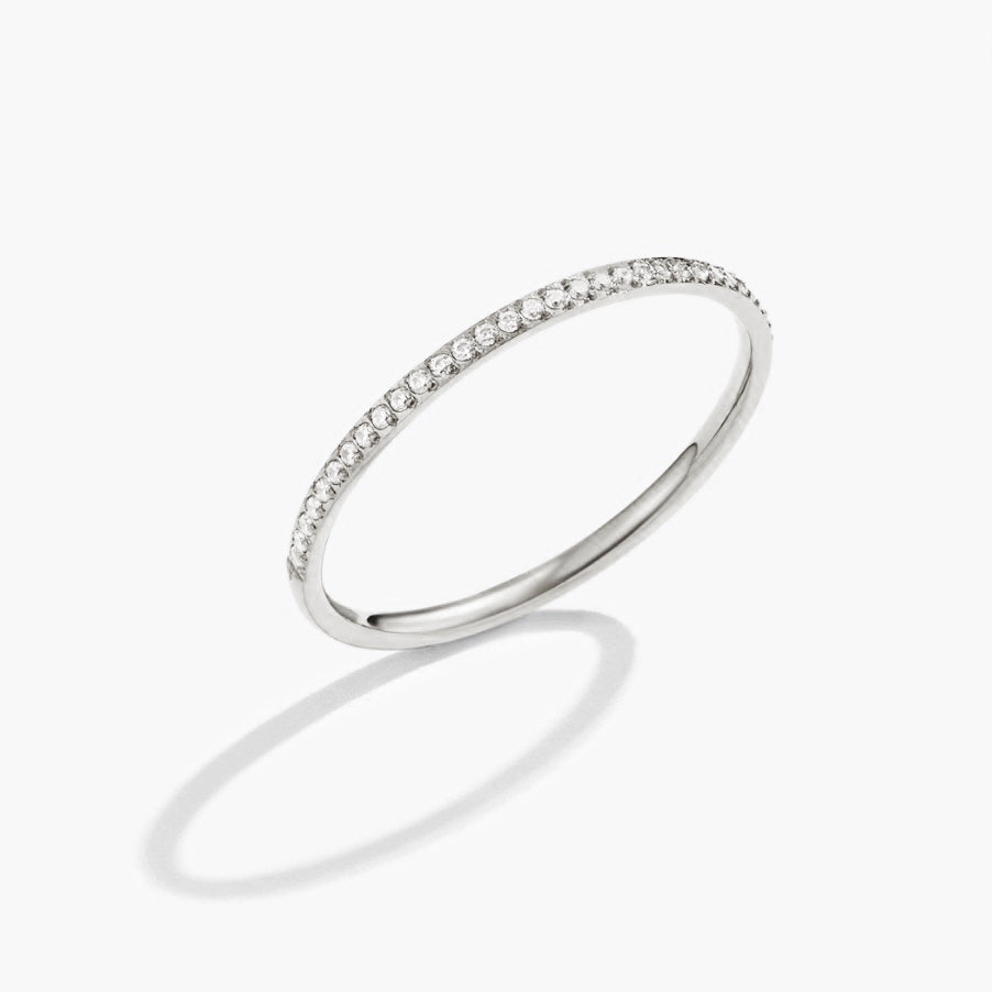 Silber Eternity Kristall Ring Alma