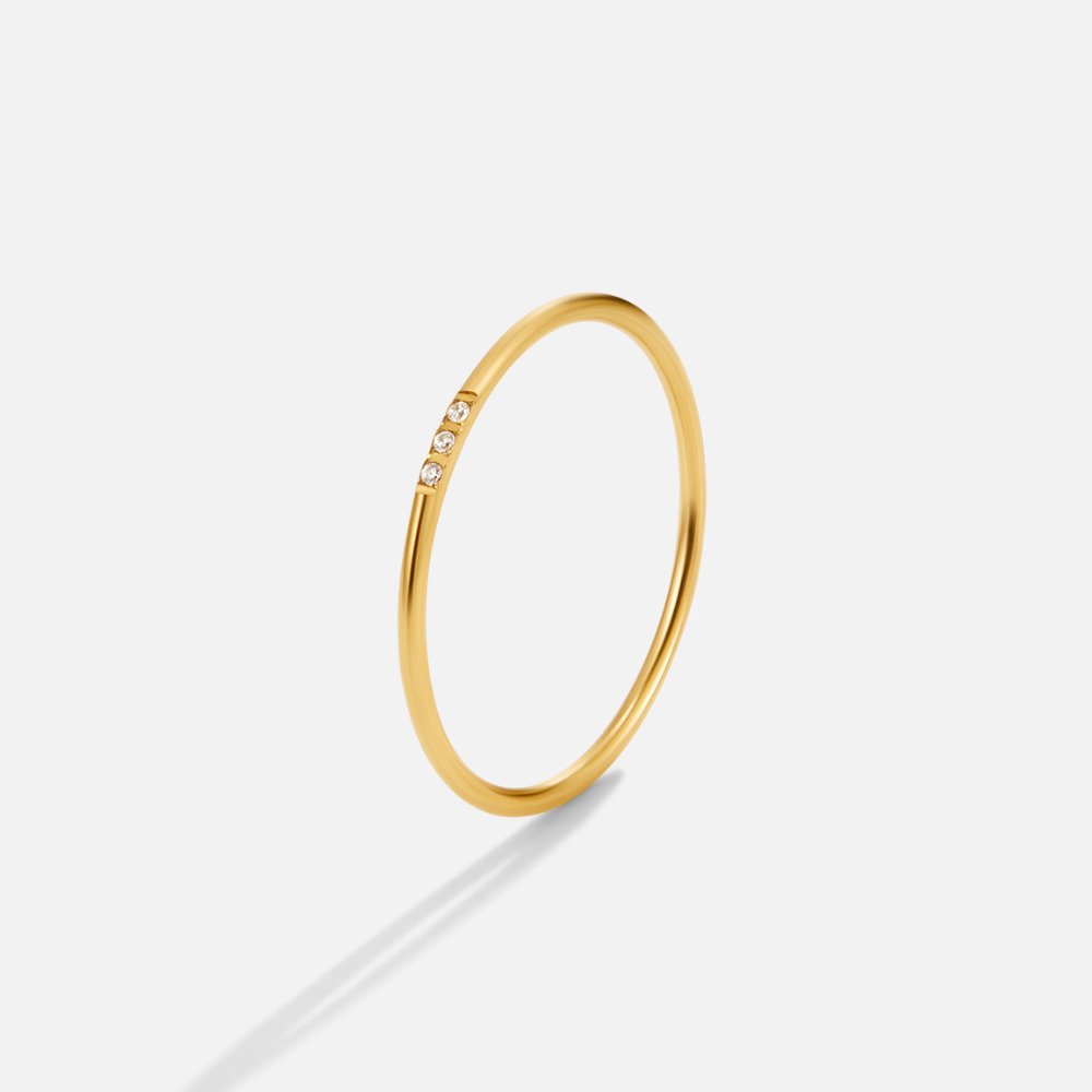 Eula Gold & Kristall Band Ring Alma