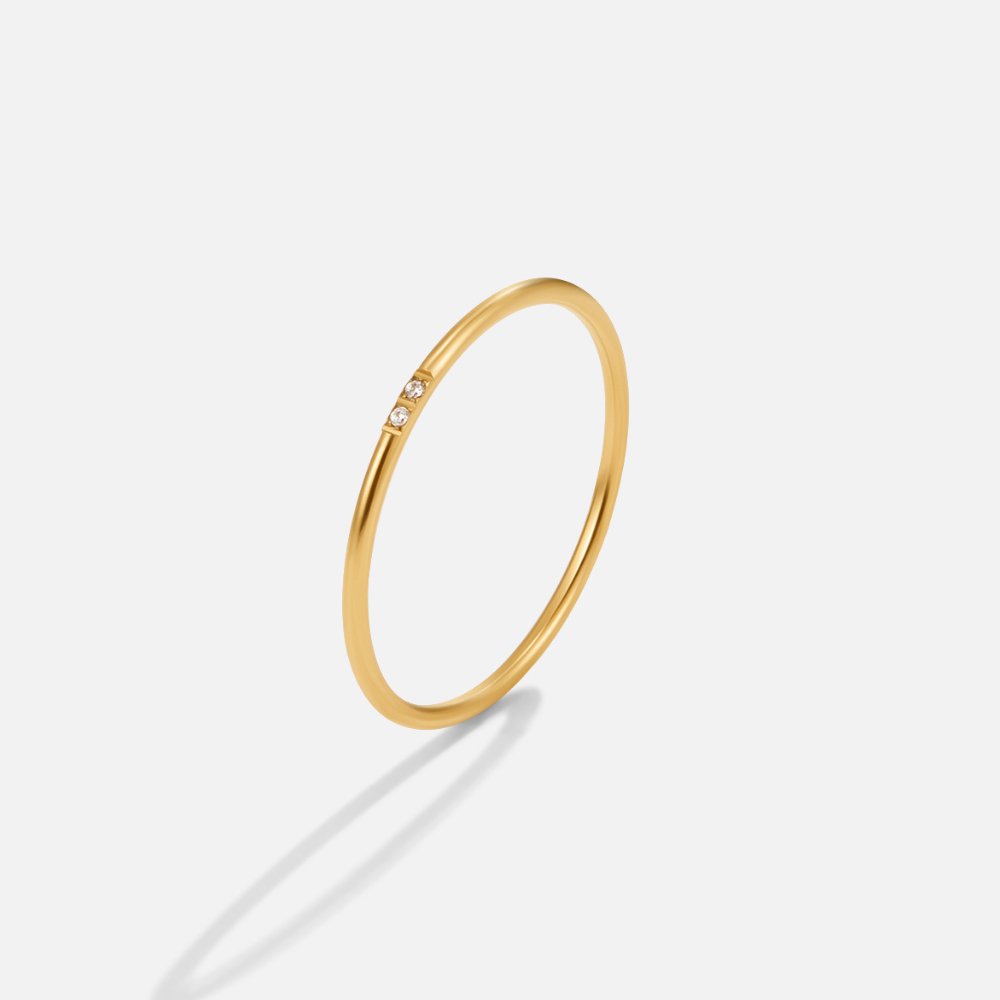 Eula Gold & Kristall Band Ring Alma