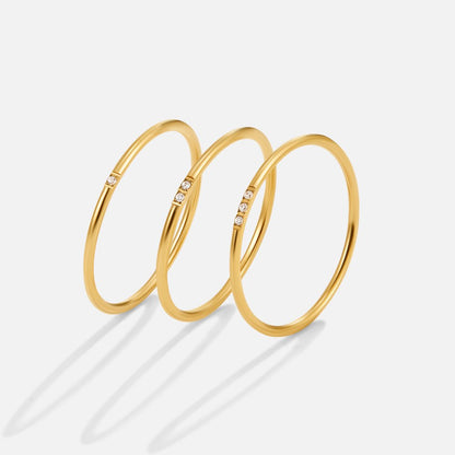 Eula Gold & Kristall Band Ring Alma