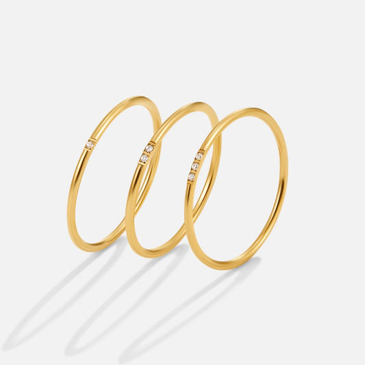 Eula Gold & Kristall Band Ring Alma