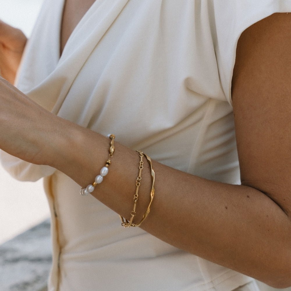 Figaro Gold Knot Ketten Armband Alma