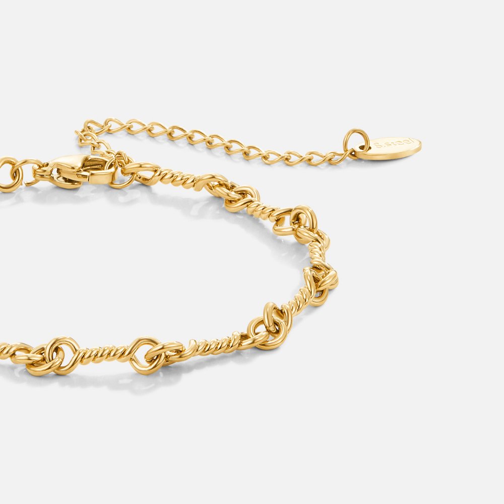 Figaro Gold Knot Ketten Armband Alma