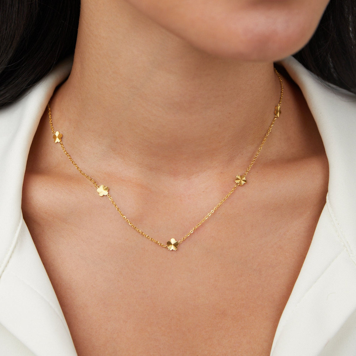 Blumen Power 18K Gold Ketten Halskette Alma