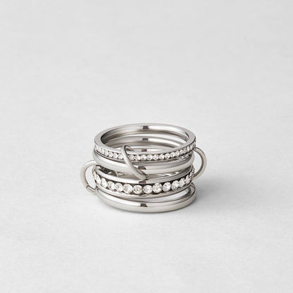 Forever Glieder Kristall & Silber Ring Alma