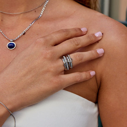 Forever Glieder Kristall & Silber Ring Alma