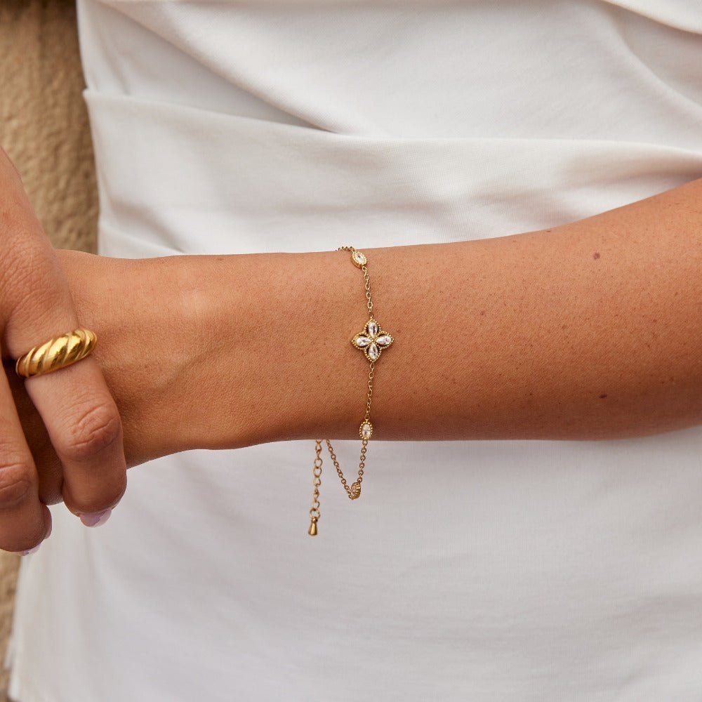 Four Blatt Klee Kristall Armband Alma