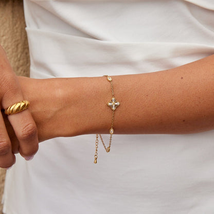 Four Blatt Klee Kristall Armband Alma