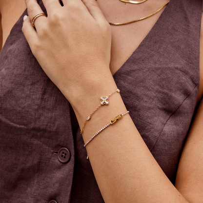 Four Blatt Klee Kristall Armband Alma