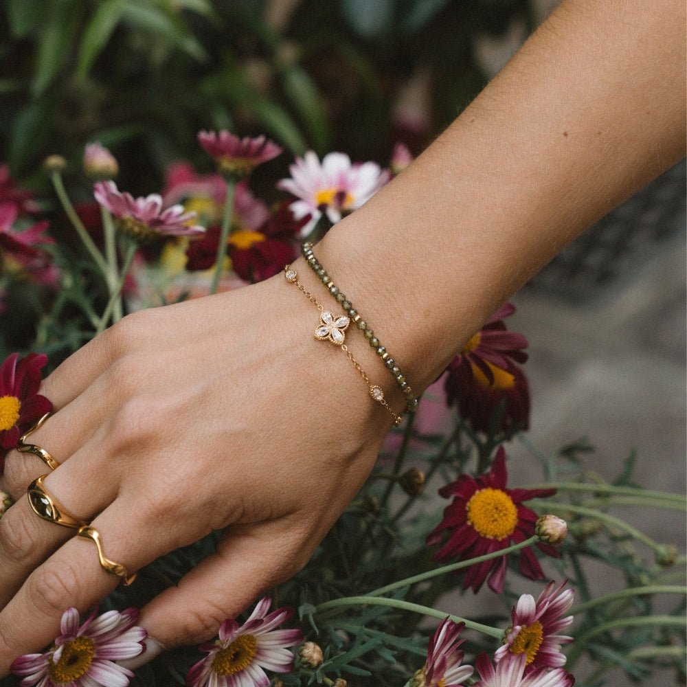 Four Blatt Klee Kristall Armband Alma