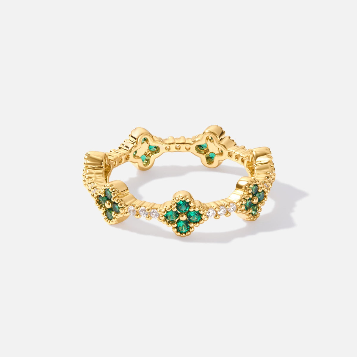 Four Blatt Klee Kristall Ring Alma