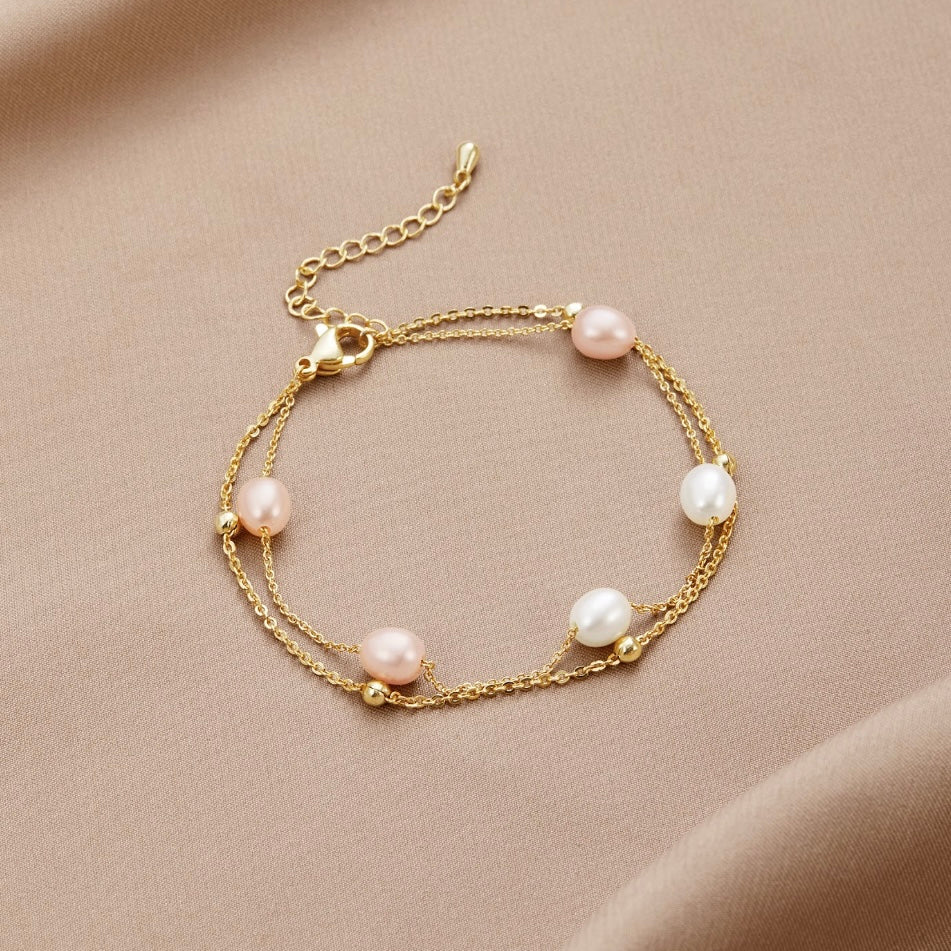 SüßWasserperlen Mehrlagige Armband Alma