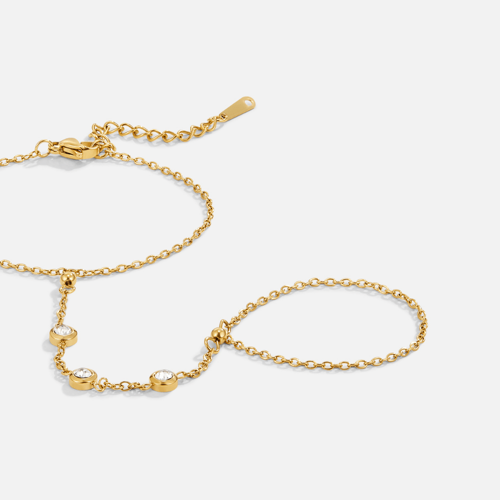 Freya Kristall Hand Ketten Armband Alma