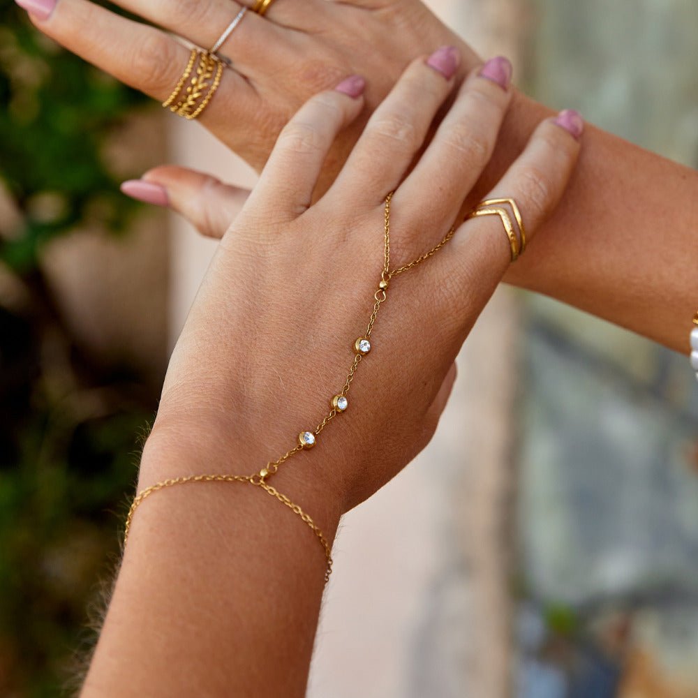 Freya Kristall Hand Ketten Armband Alma