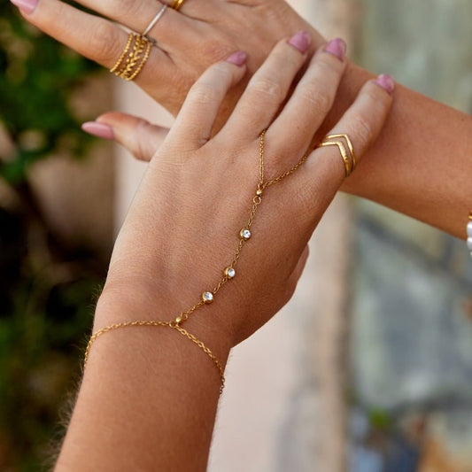 Freya Kristall Hand Ketten Armband Alma