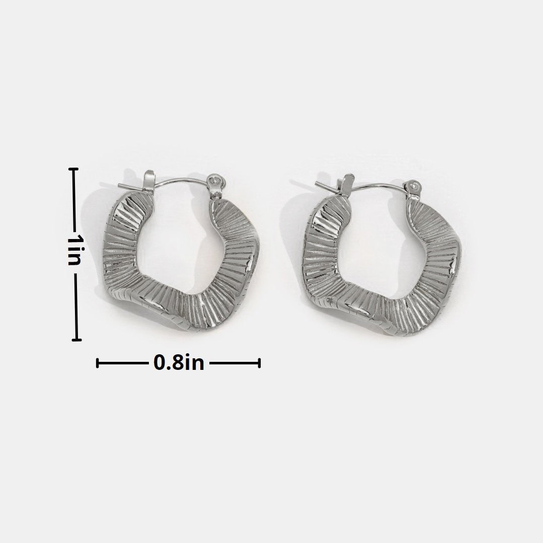 Geometric Welle Silber Creolen Ohrringe Alma