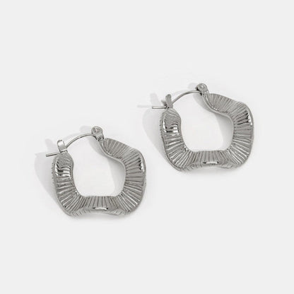 Geometric Welle Silber Creolen Ohrringe Alma