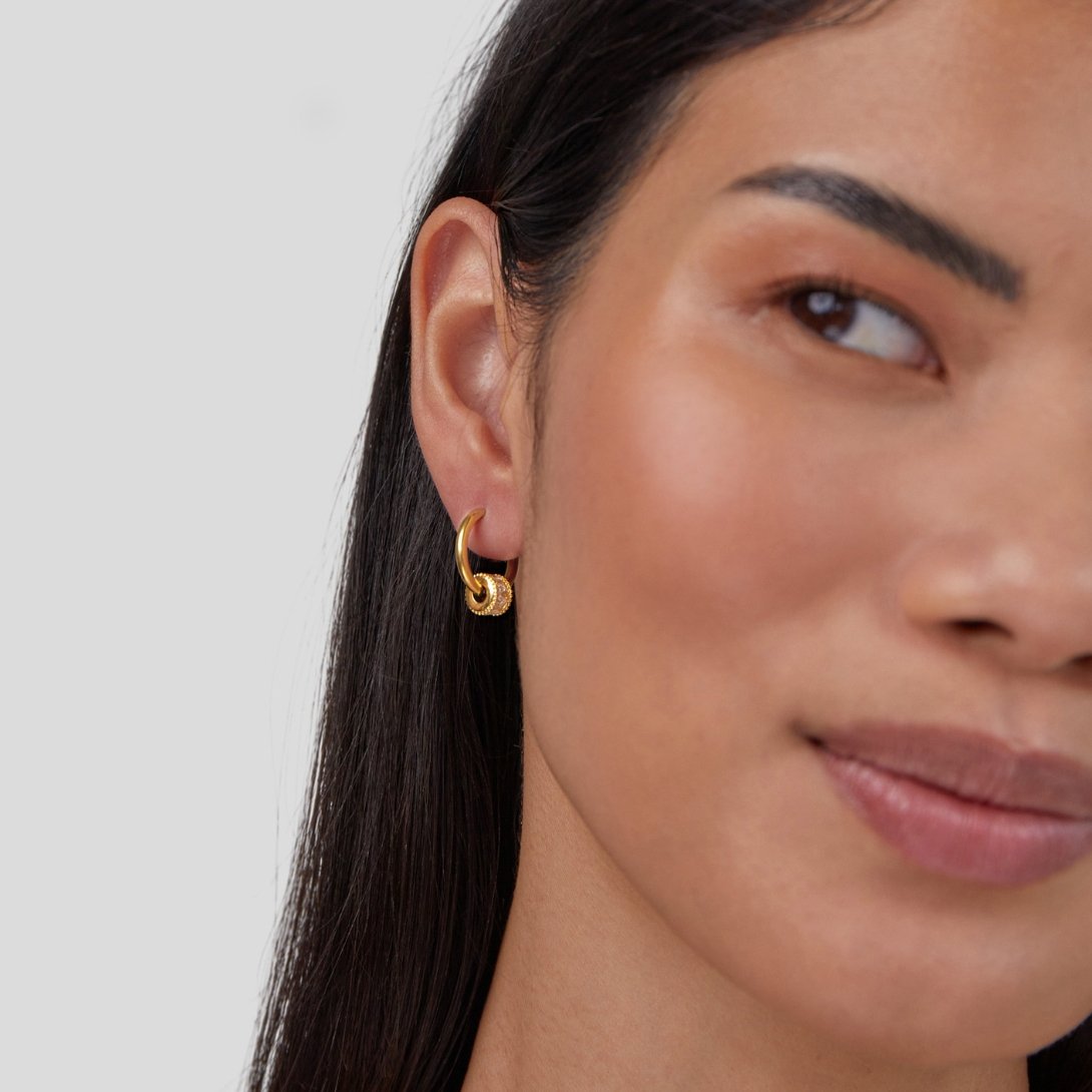 Gigi Kristall 18K Gold Creolen Ohrringe Alma
