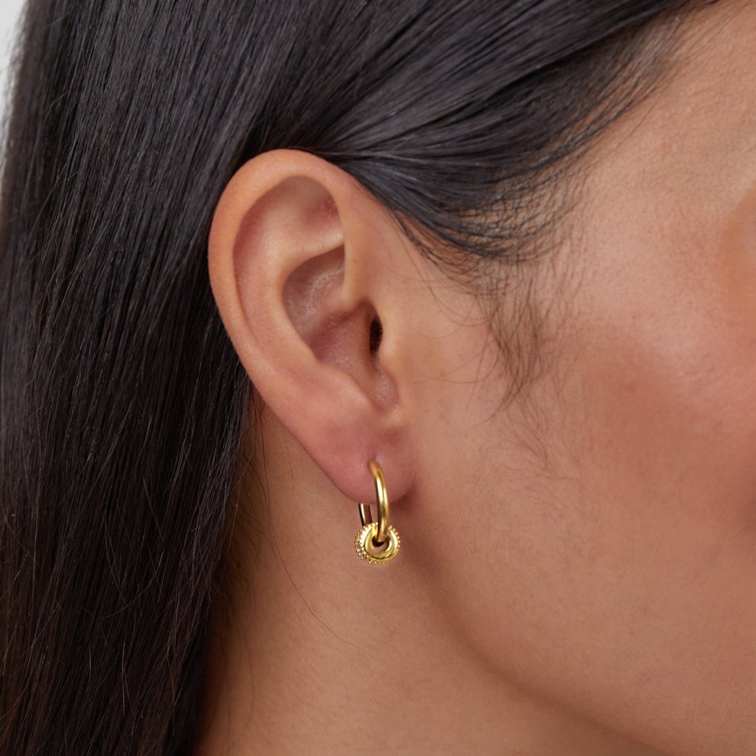 Gigi Kristall 18K Gold Creolen Ohrringe Alma