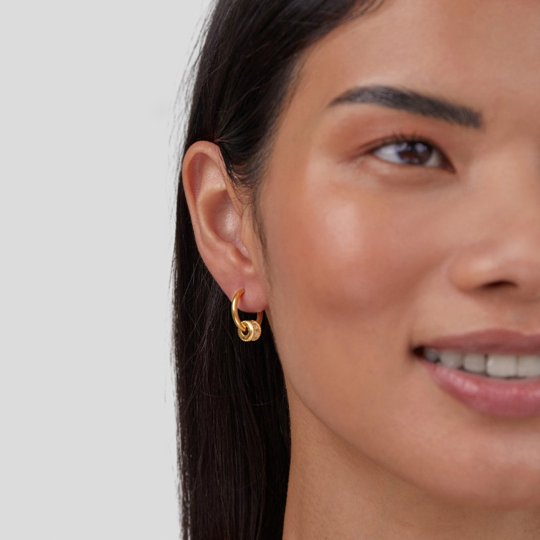 Gigi Kristall 18K Gold Creolen Ohrringe Alma