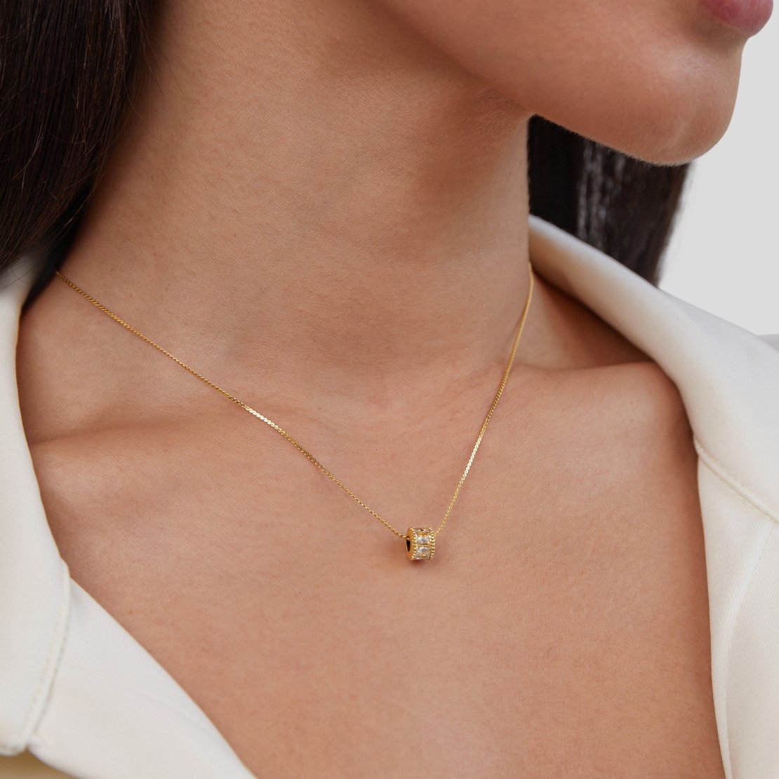 Gigi Kristall 18K Goldhalskette Alma