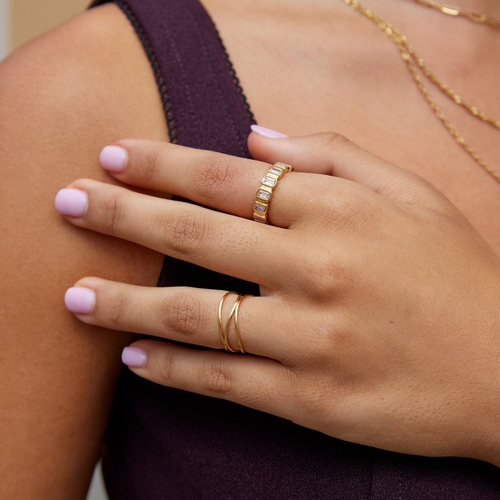 Gigi Square Kristall Ring Alma
