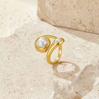 Gold Amara Perlen Wrap Ring Alma