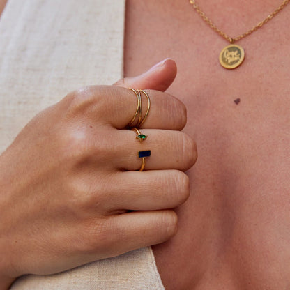 Gold Amore Kristall Ring Alma