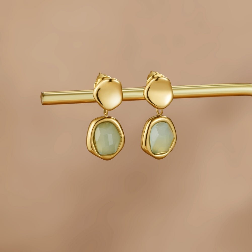 Gold Aquamarin Tropfen Ohrringe Alma