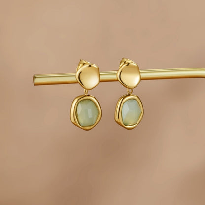 Gold Aquamarin Tropfen Ohrringe Alma