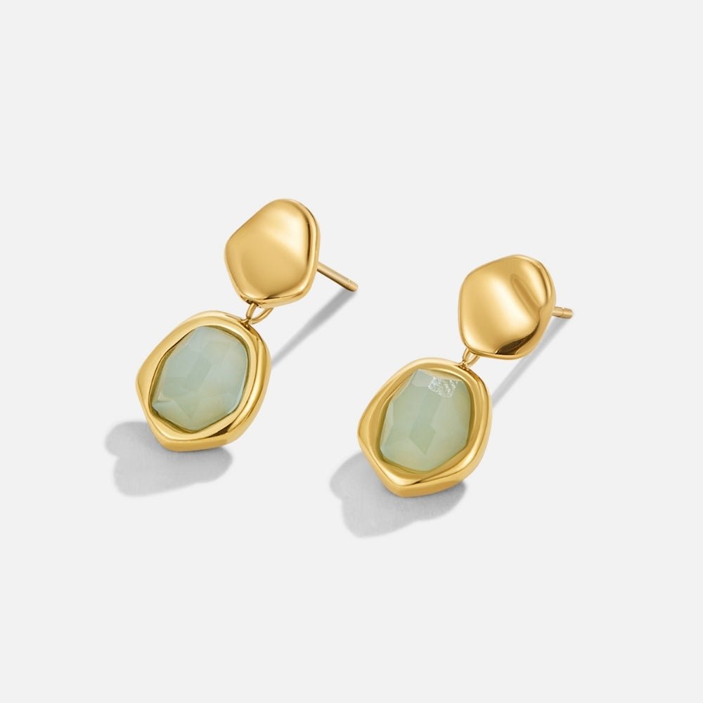 Gold Aquamarin Tropfen Ohrringe Alma