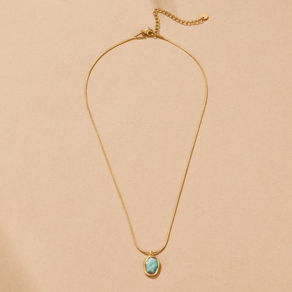 Gold Aquamarin Pendant Halskette Alma