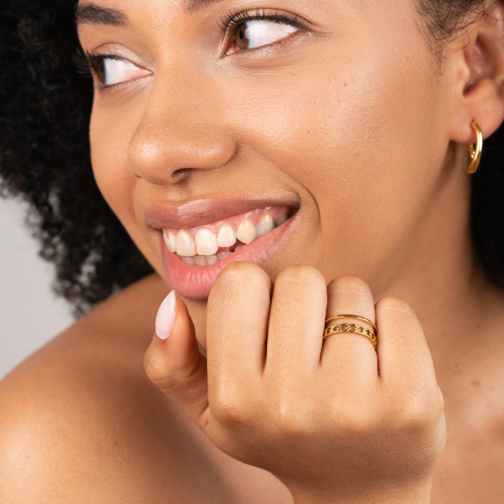 Gold Ketten Mehrlagige Ring Alma