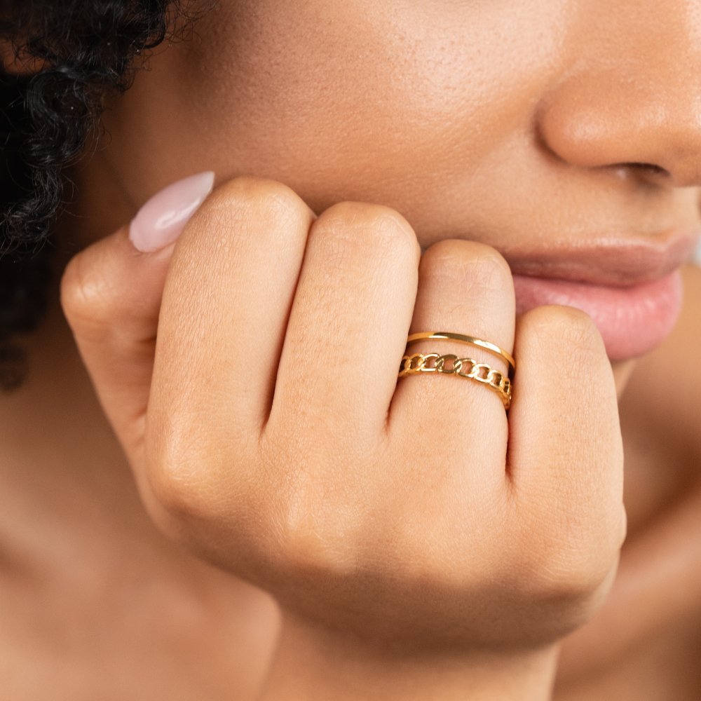 Gold Ketten Mehrlagige Ring Alma
