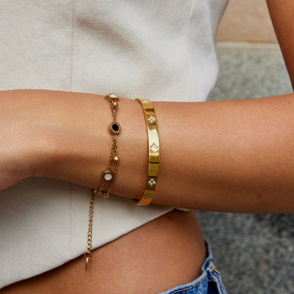 Gold Klee Armreif Alma