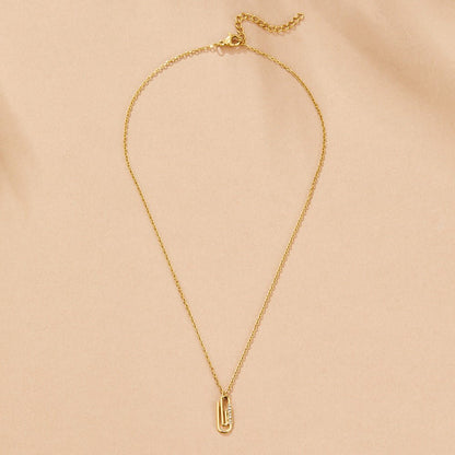 Gold Kristall Paperclip Pendant Halskette Alma