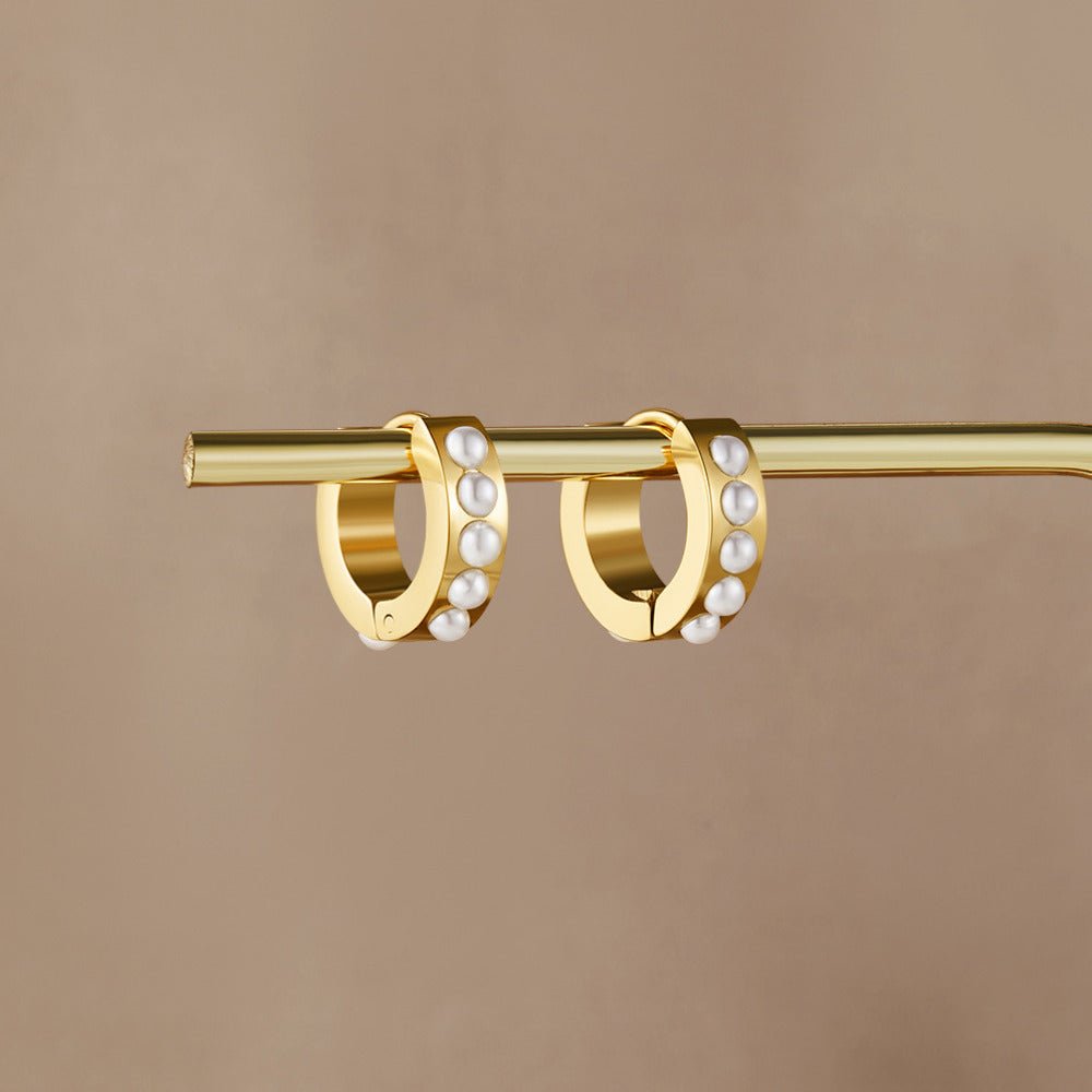 Gold Eula Perlen Creolen Ohrringe Alma