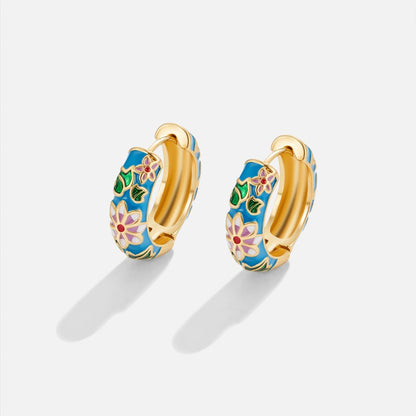 Gold Creolen Blumen Ohrringe Alma
