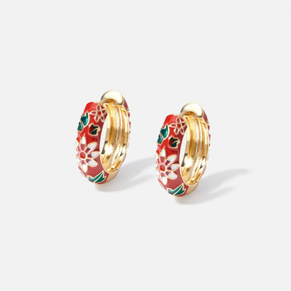 Gold Creolen Blumen Ohrringe 757 Alma