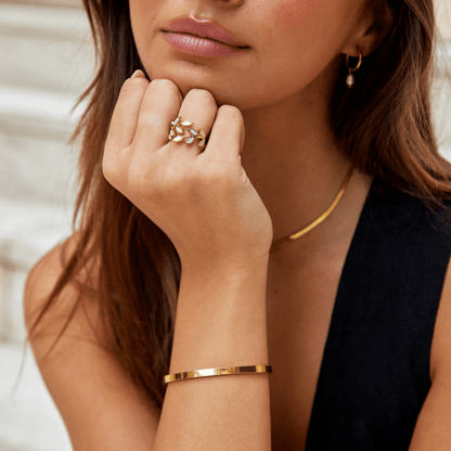 Gold Blatt Ring Alma