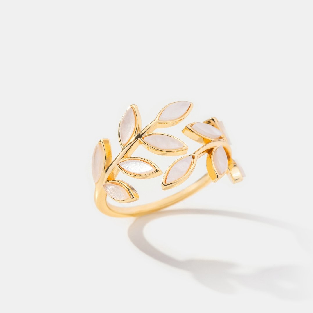 Gold Blatt Ring Alma