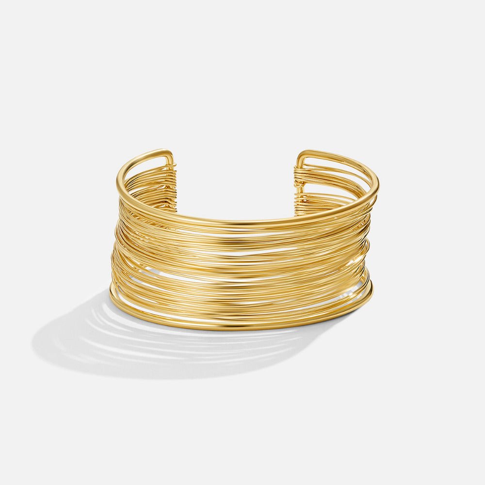 Gold Leona Wide Cuff Armreif Alma