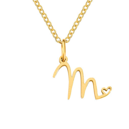 Gold Buchstaben Herz Halskette Alma