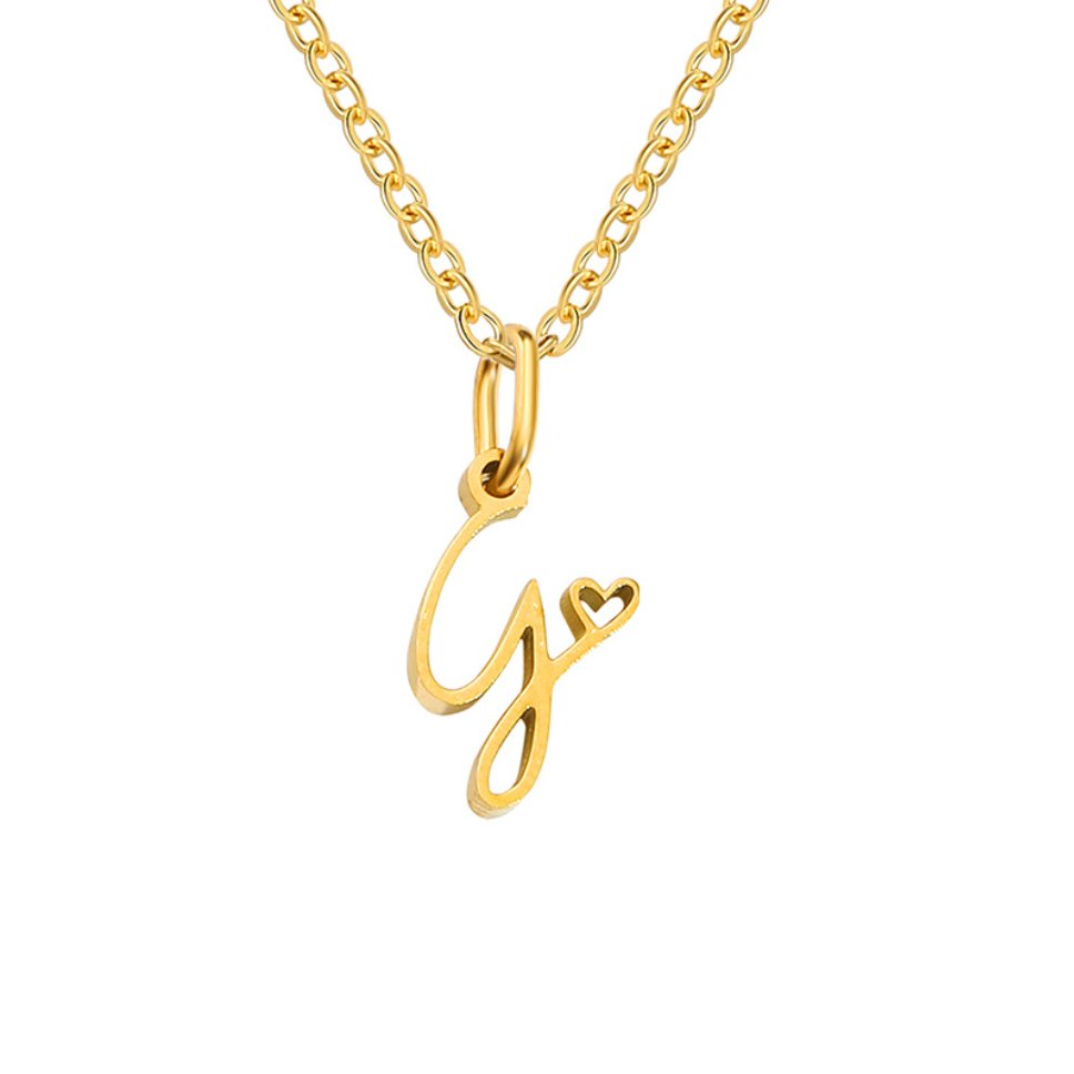 Gold Buchstaben Herz Halskette Alma