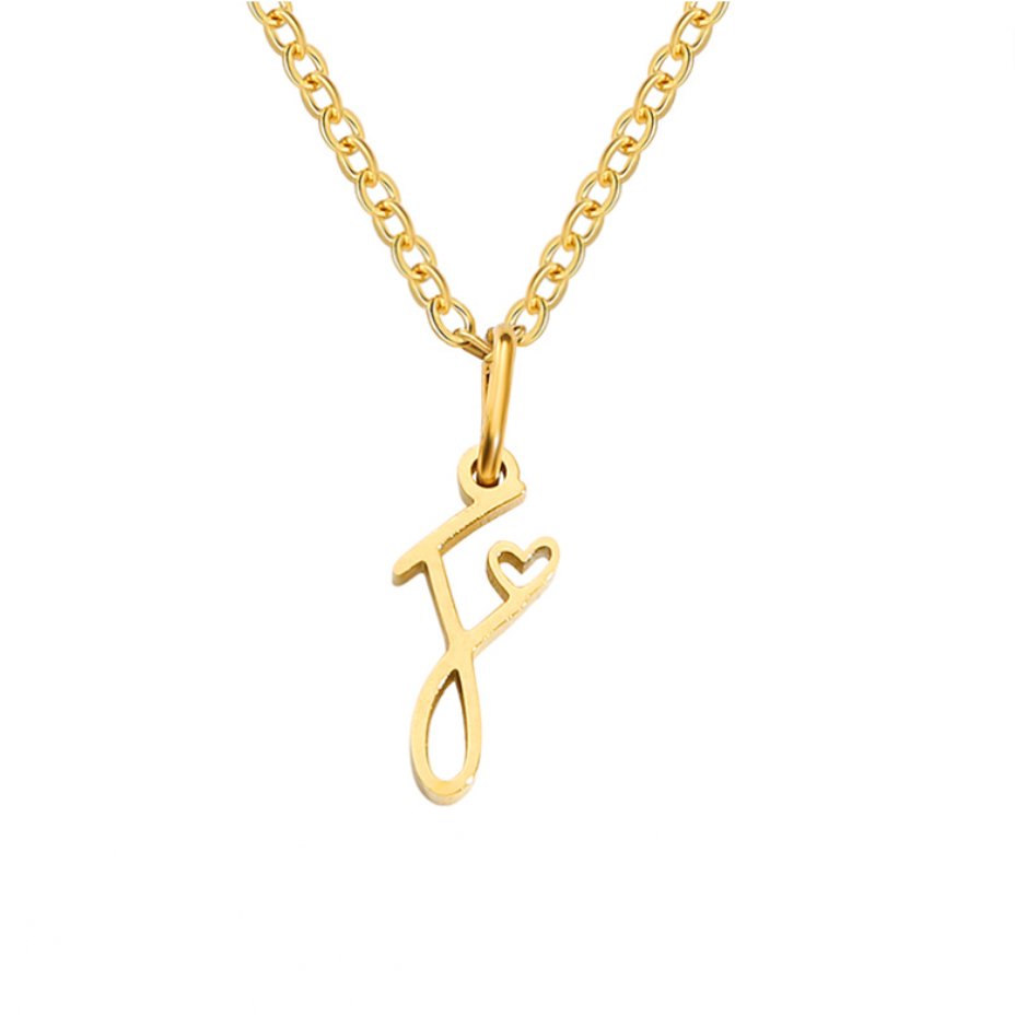 Gold Buchstaben Herz Halskette Alma
